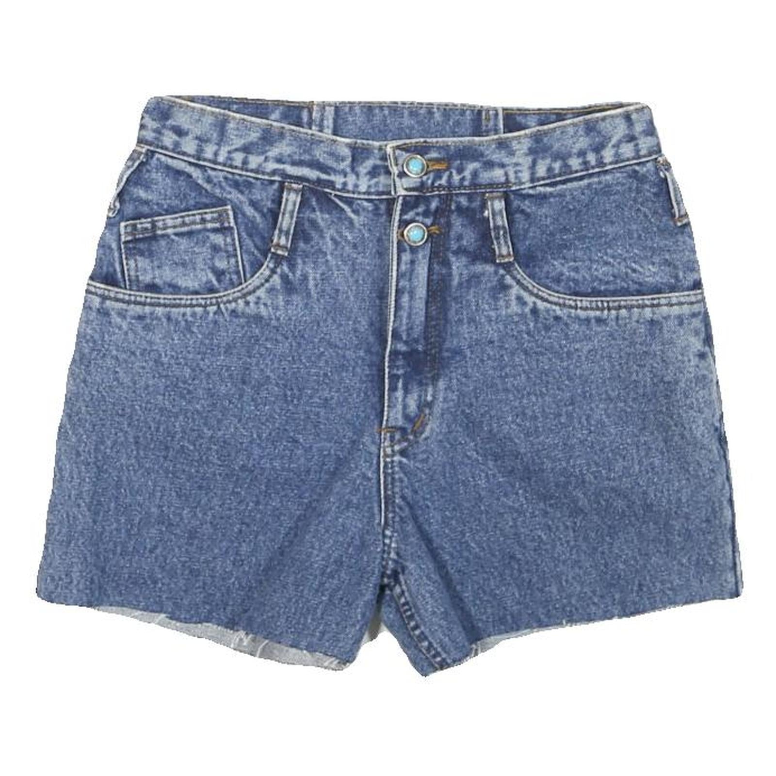 Womens Denim Blue Shorts Casual M W26 Double Button Closure Summer Style