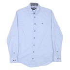 TOMMY HILFIGER Mens Blue Shirt XS Long Sleeve Cotton Blend Classic Fit Casual
