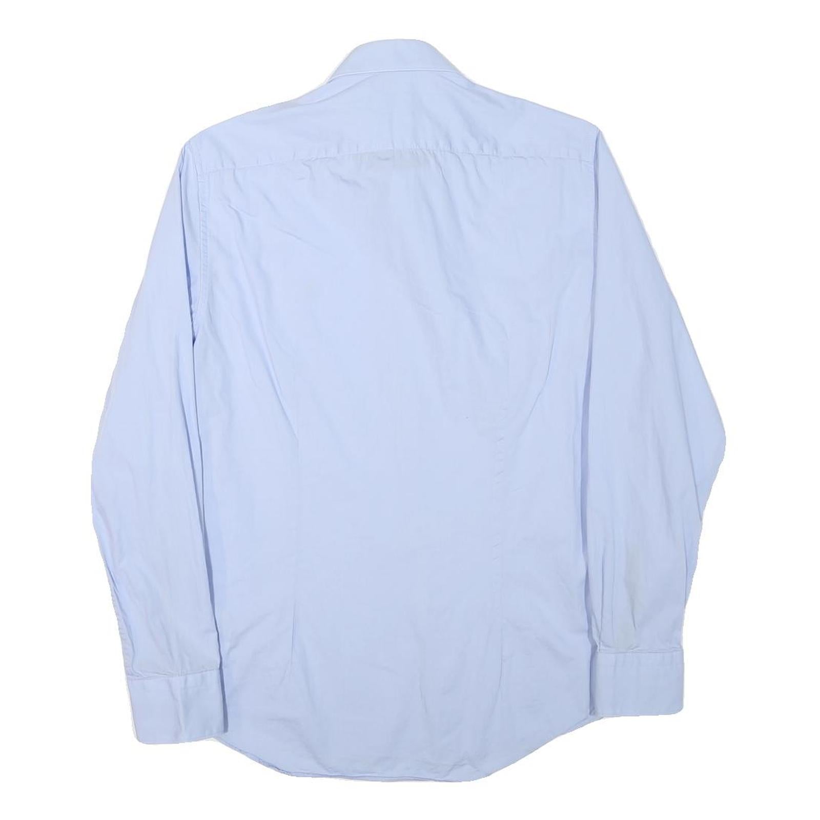 TOMMY HILFIGER Mens Blue Shirt XS Long Sleeve Cotton Blend Classic Fit Casual