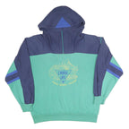 Mens Blue & Green Cruise Life Hoodie XL Cotton Blend Colourblock Pullover