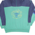 Mens Blue & Green Cruise Life Hoodie XL Cotton Blend Colourblock Pullover