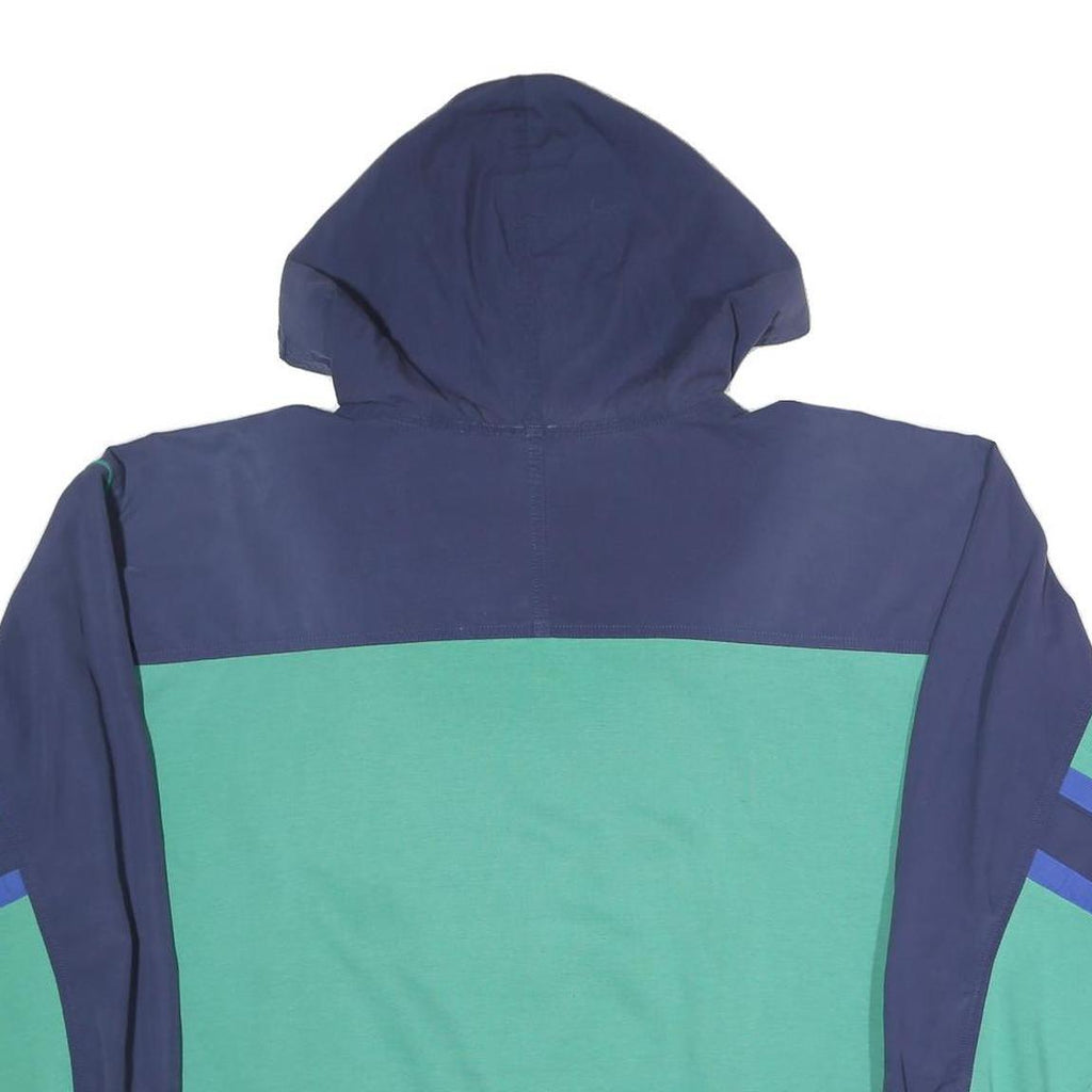 Mens Blue & Green Cruise Life Hoodie XL Cotton Blend Colourblock Pullover