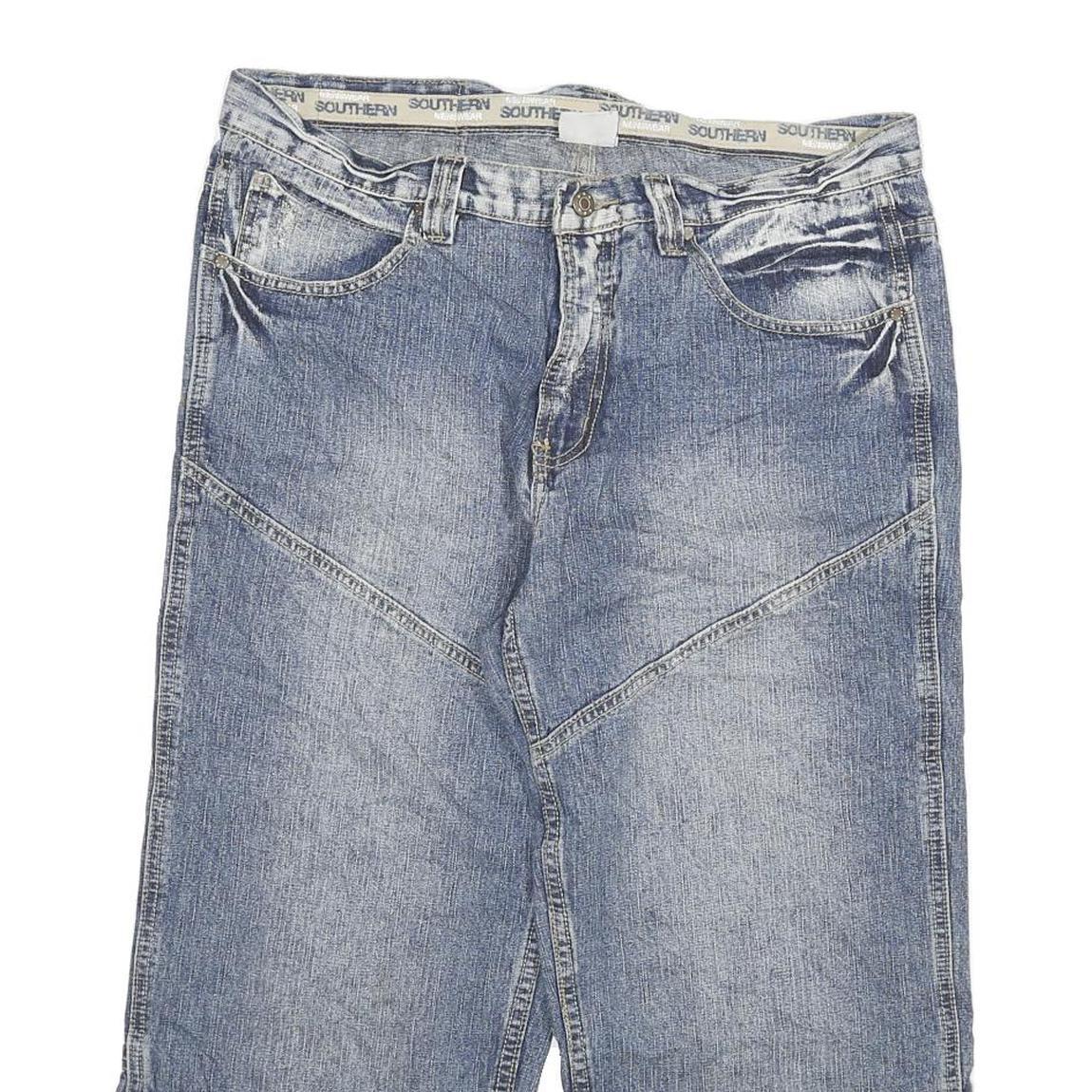 SOUTHERN Mens Denim Blue Casual Shorts 2XL W34 Cotton Blend Relaxed Fit