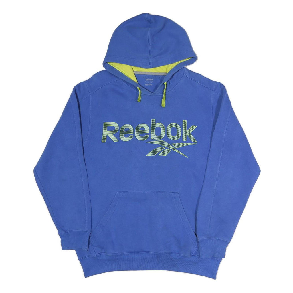 REEBOK Mens Blue Hoodie S Cotton Blend Pullover Hooded Sweatshirt