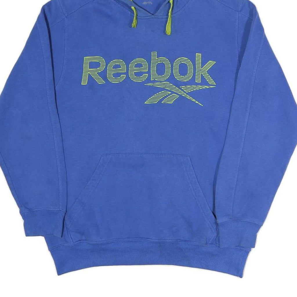 REEBOK Mens Blue Hoodie S Cotton Blend Pullover Hooded Sweatshirt