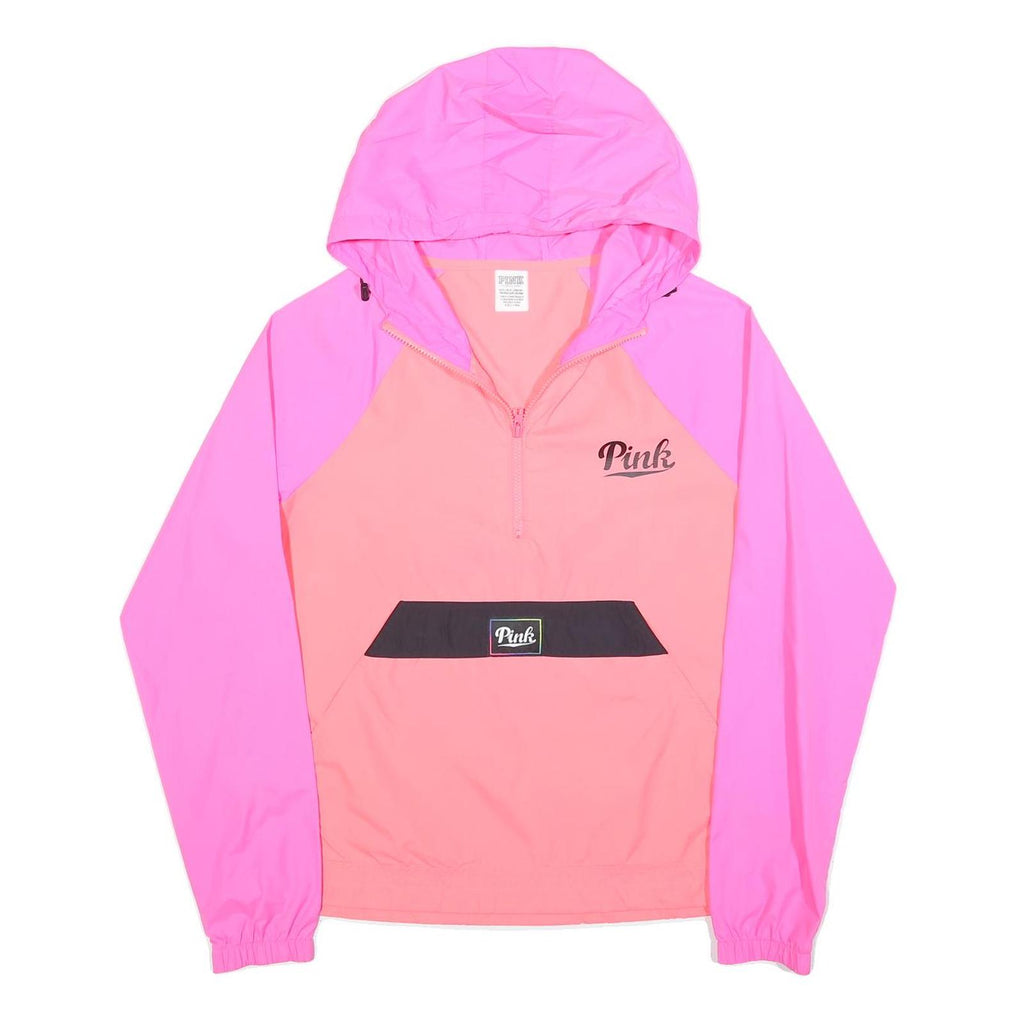 PINK Womens Pink & Light Pink Lightweight Jacket XS Nylon Zip Hooded Casual