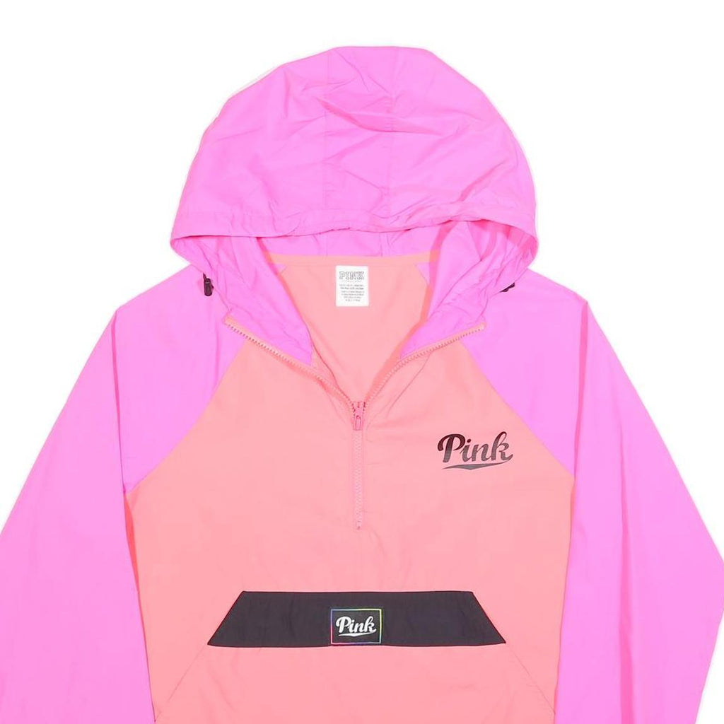 PINK Womens Pink & Light Pink Lightweight Jacket XS Nylon Zip Hooded Casual