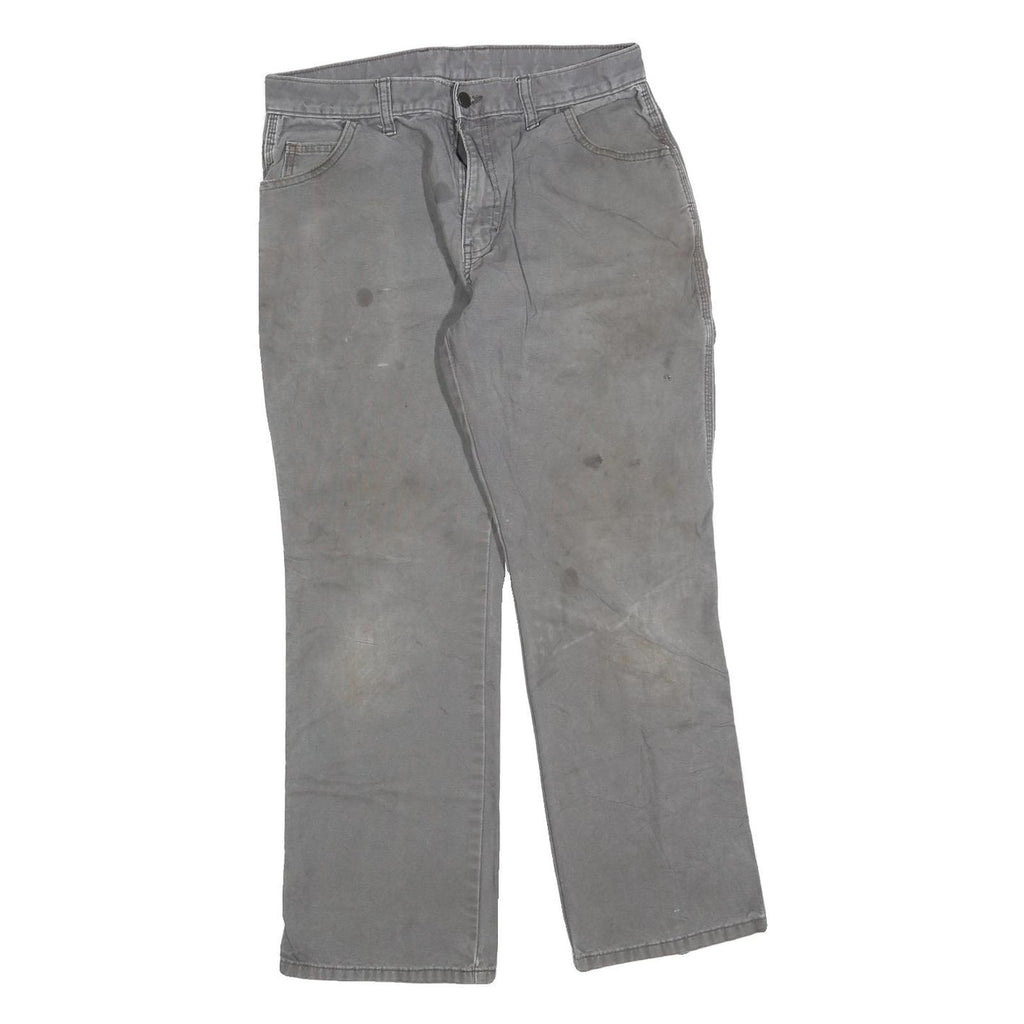 DICKIES Mens Cotton Blend Grey Regular Fit Straight Trousers W30 L29 Workwear