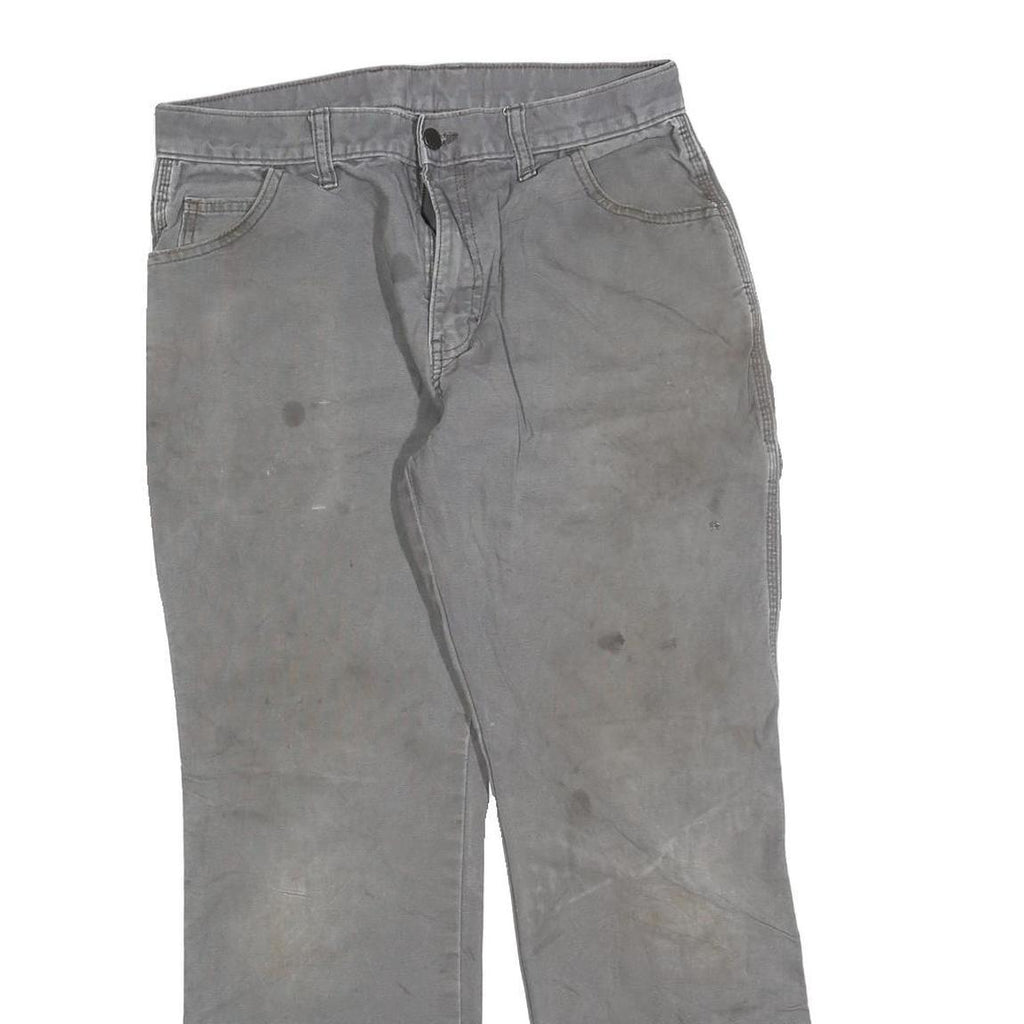 DICKIES Mens Cotton Blend Grey Regular Fit Straight Trousers W30 L29 Workwear