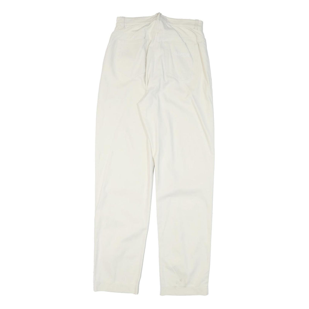 MARC CAIN Womens Cotton Blend White Regular Leg Trousers W26 L31 Zip Fit