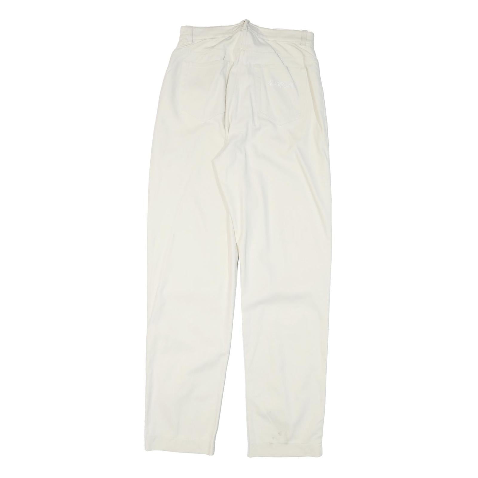 MARC CAIN Womens Cotton Blend White Regular Leg Trousers W26 L31 Zip Fit