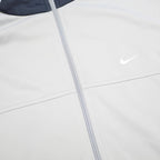 NIKE Mens Grey & Navy Bomber Jacket 2XL Polyester Zip Sportswear Track Top