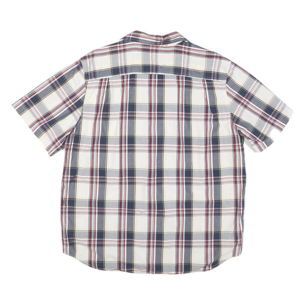 CARHARTT Mens Blue & Red Check Shirt XL Casual Cotton Blend Short Sleeve