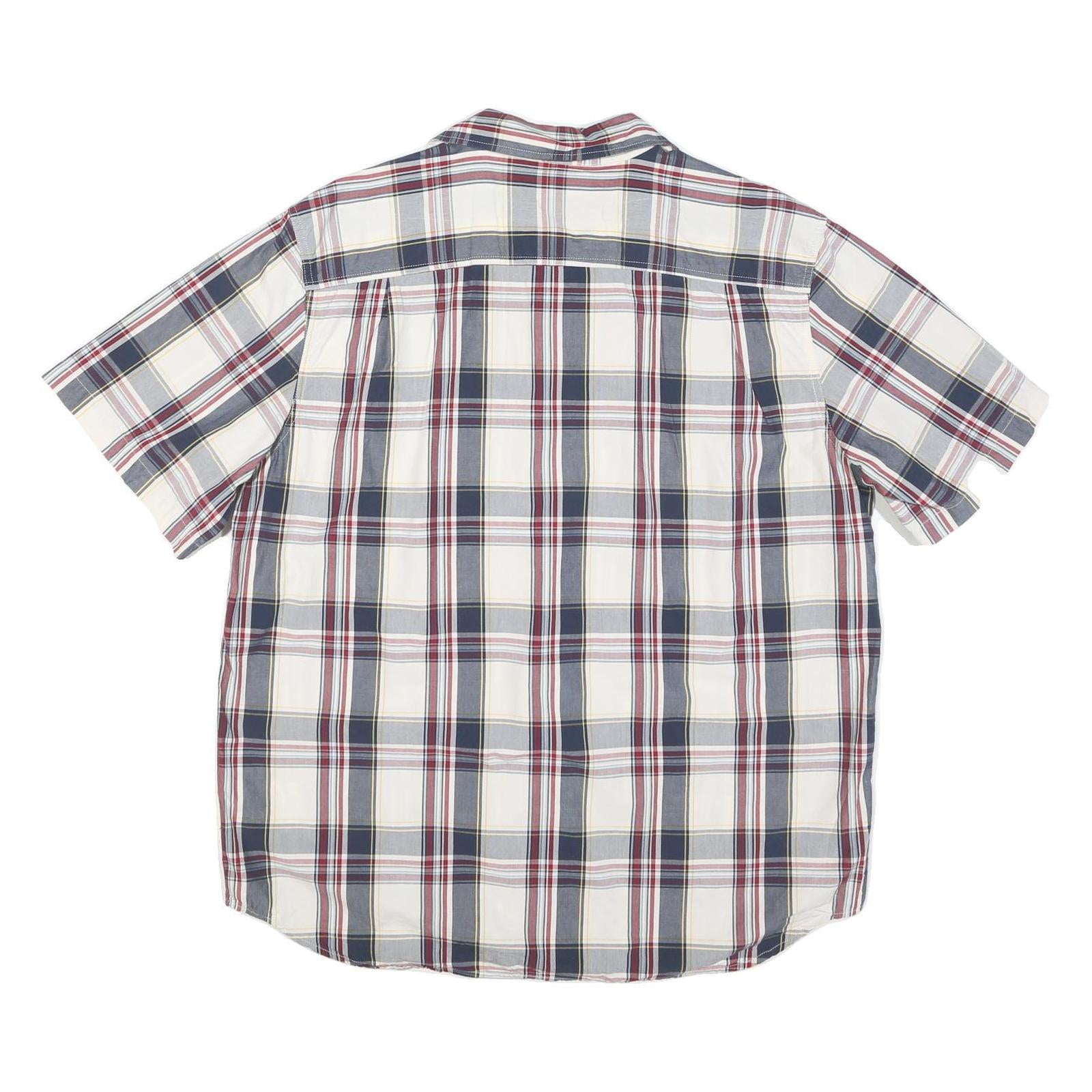 CARHARTT Mens Blue & Red Check Shirt XL Casual Cotton Blend Short Sleeve