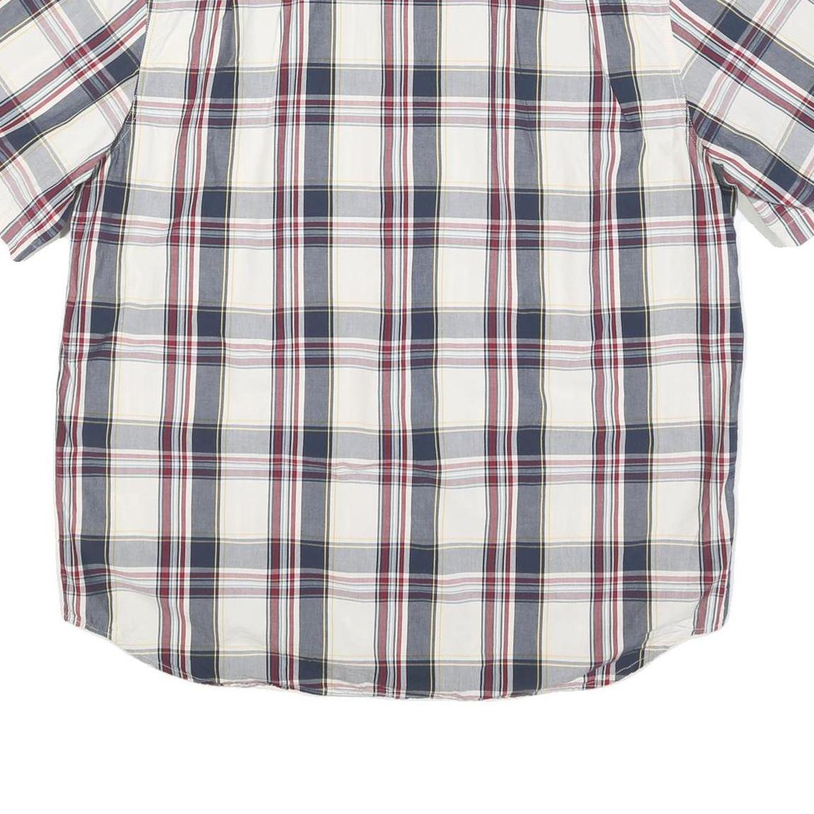 CARHARTT Mens Blue & Red Check Shirt XL Casual Cotton Blend Short Sleeve