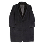 GOLDIX Womens Overcoat Coat Grey Flannel Wool 90s UK 10