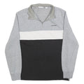 CALVIN KLEIN Mens Grey & Black & White Quarter Zip S Sweatshirt Cotton Pullover