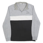 CALVIN KLEIN Mens Grey & Black & White Quarter Zip S Sweatshirt Cotton Pullover