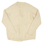 Womens Cardigan Cream V-Neck Cable Knit M