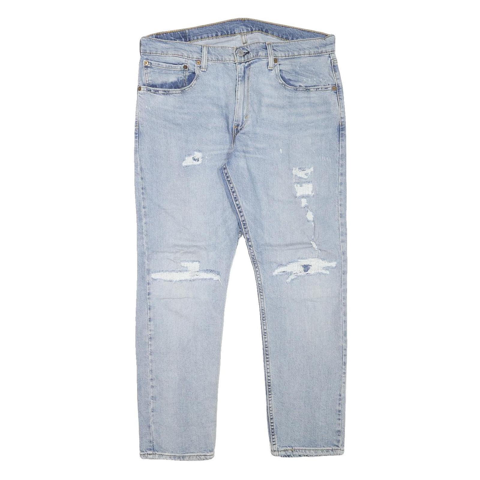 LEVI'S 512 Tapered Mens Jeans Blue Slim Denim Light W36 L30 Distressed