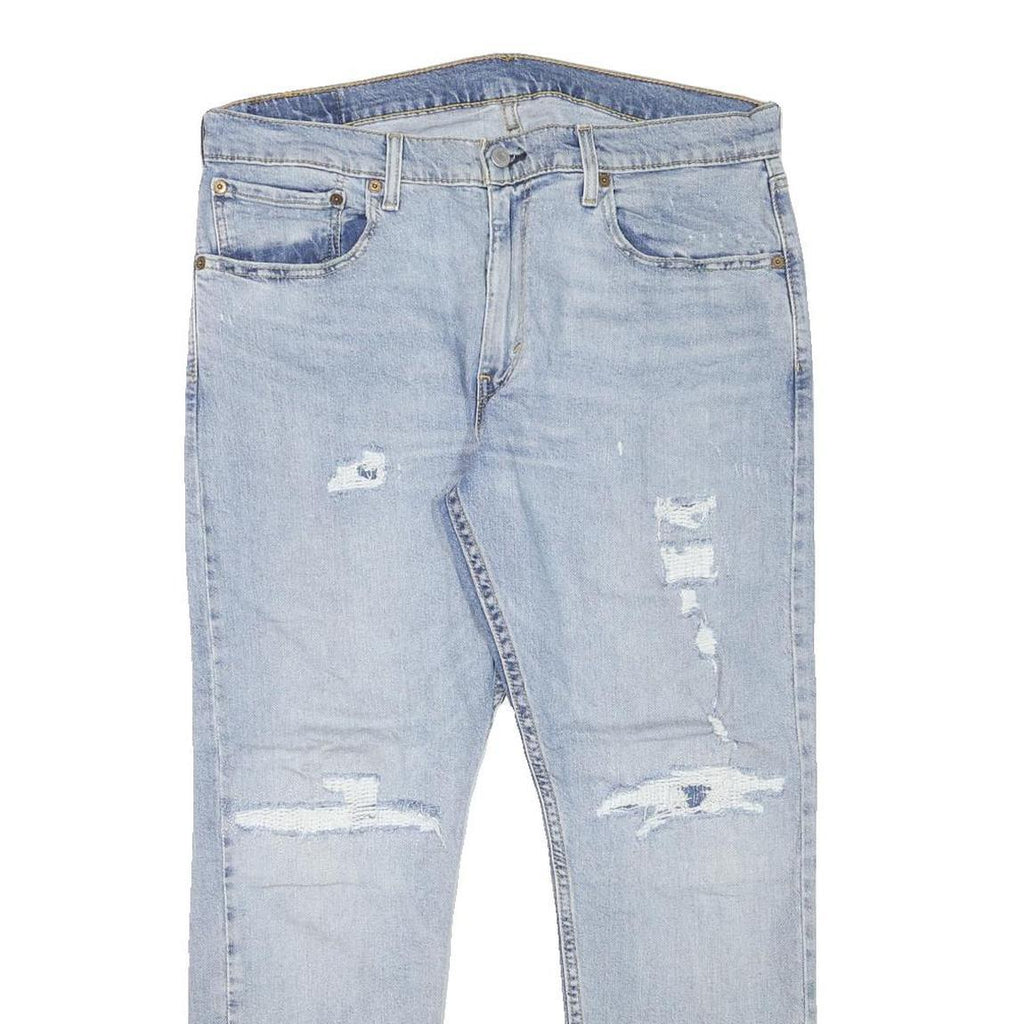 LEVI'S 512 Tapered Mens Jeans Blue Slim Denim Light W36 L30 Distressed