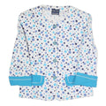 PERSONNE Womens White Blue Polka Dot Jacket S Polyester Blend Button Closure
