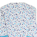 PERSONNE Womens White Blue Polka Dot Jacket S Polyester Blend Button Closure