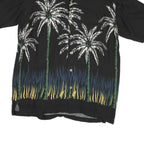 WAKIKI Mens Black Palm Tree Pattern Rayon Shirt M Summer Casual Beachwear