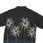 WAKIKI Mens Black Palm Tree Pattern Rayon Shirt M Summer Casual Beachwear