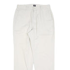 DOCKERS Mens Cotton Blend White Relaxed Straight Trousers W32 L32 Classic Casual