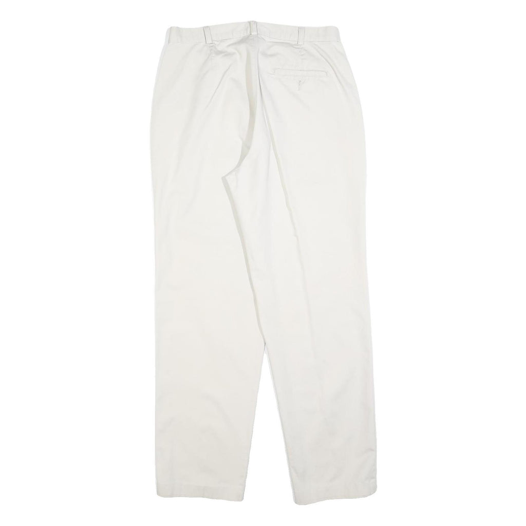DOCKERS Mens Cotton Blend White Relaxed Straight Trousers W32 L32 Classic Casual
