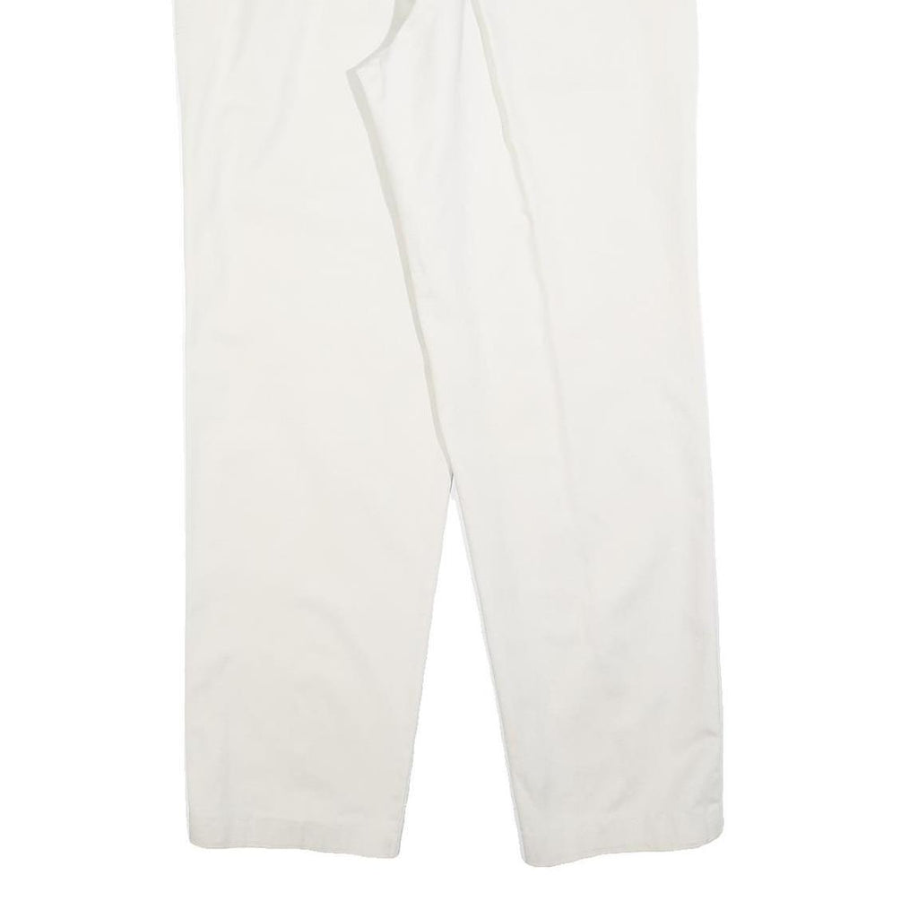 DOCKERS Mens Cotton Blend White Relaxed Straight Trousers W32 L32 Classic Casual