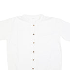 Mens White Shirt XL Cotton Short Sleeve Button Down Casual Summer