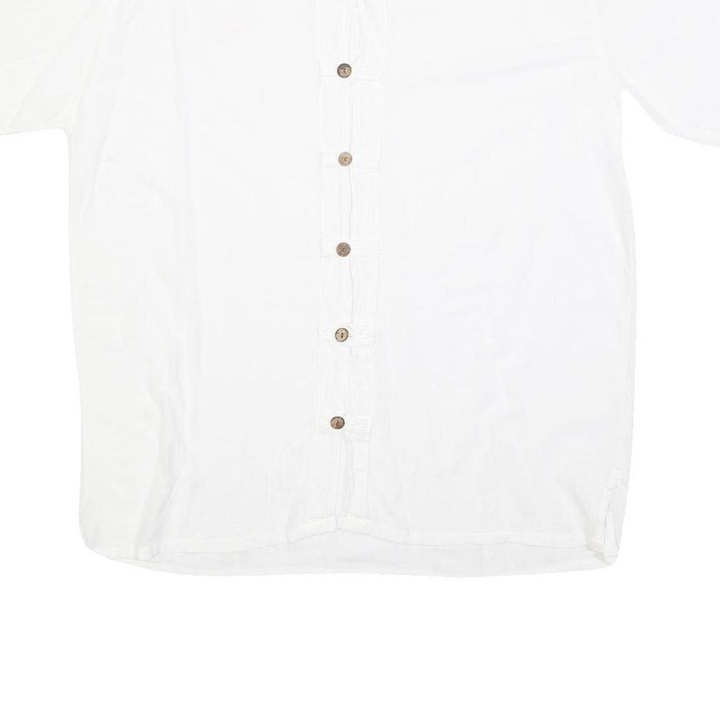 Mens White Shirt XL Cotton Short Sleeve Button Down Casual Summer