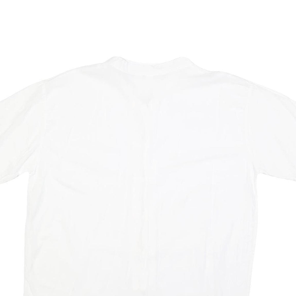 Mens White Shirt XL Cotton Short Sleeve Button Down Casual Summer