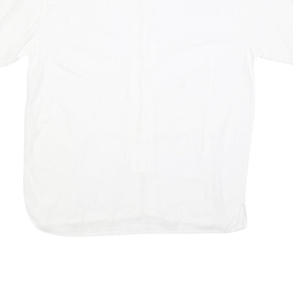 Mens White Shirt XL Cotton Short Sleeve Button Down Casual Summer