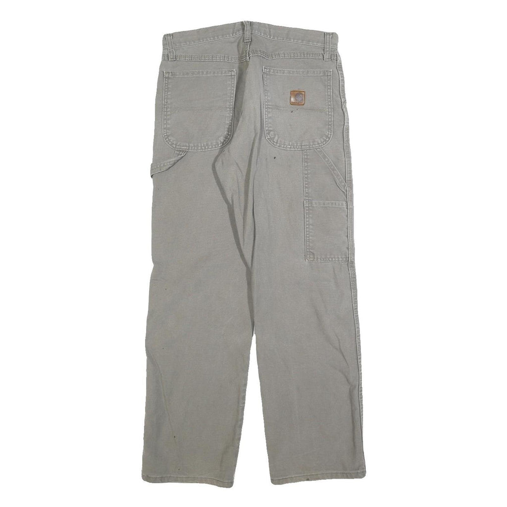 CARHARTT Mens Relaxed Grey Denim W32 L30 Workwear Cotton Blend Zip Jeans