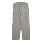 CARHARTT Mens Relaxed Grey Denim W32 L30 Workwear Cotton Blend Zip Jeans