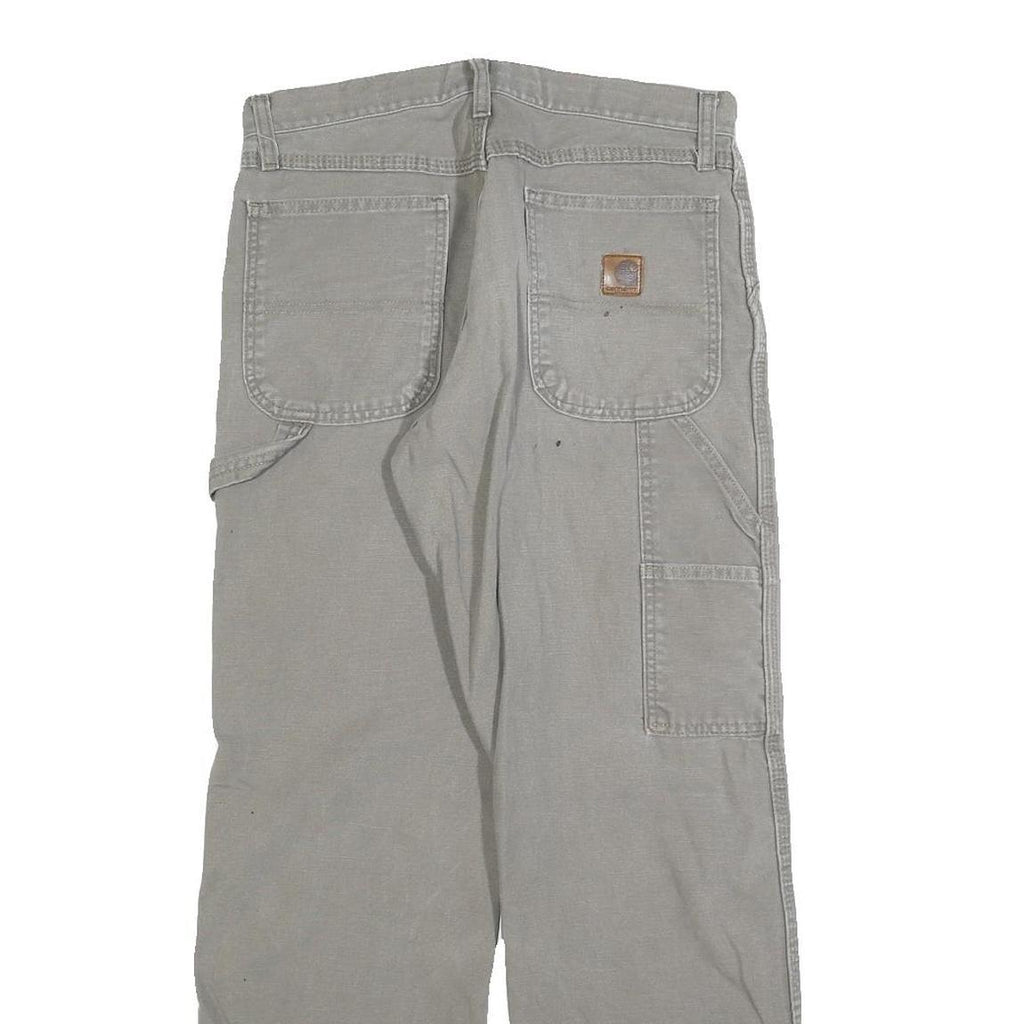 CARHARTT Mens Relaxed Grey Denim W32 L30 Workwear Cotton Blend Zip Jeans