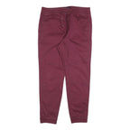 HOLLISTER Mens Cotton Blend Burgundy Slim Tapered Trousers W34 L28 Drawstring