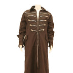 ZOELIBAT Womens Brown Cotton Blend Zip Jacket M Long Sleeve Military Style