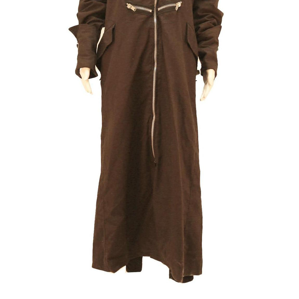 ZOELIBAT Womens Brown Cotton Blend Zip Jacket M Long Sleeve Military Style