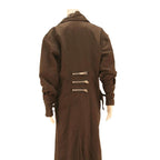 ZOELIBAT Womens Brown Cotton Blend Zip Jacket M Long Sleeve Military Style