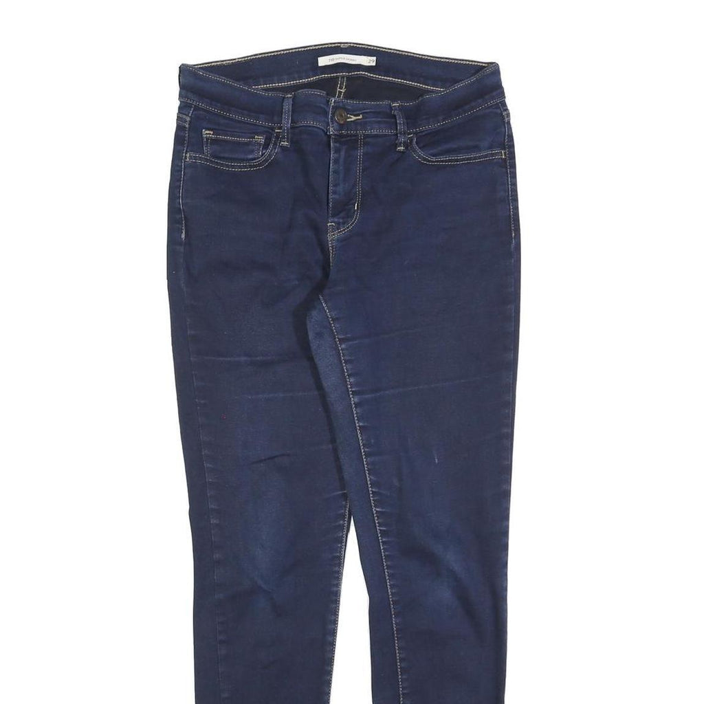 LEVI'S 710 Womens Jeans Blue Slim Skinny Denim W29 L30 Classic Zip Fastening