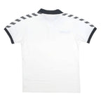 HUMMEL Mens White & Black Short Sleeve Basic Polo Shirt S Cotton Blend