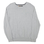 BEN SHERMAN Mens Grey Plain Cotton Blend Jumper Crew Neck Regular L