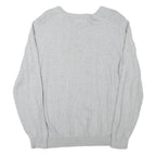 BEN SHERMAN Mens Grey Plain Cotton Blend Jumper Crew Neck Regular L