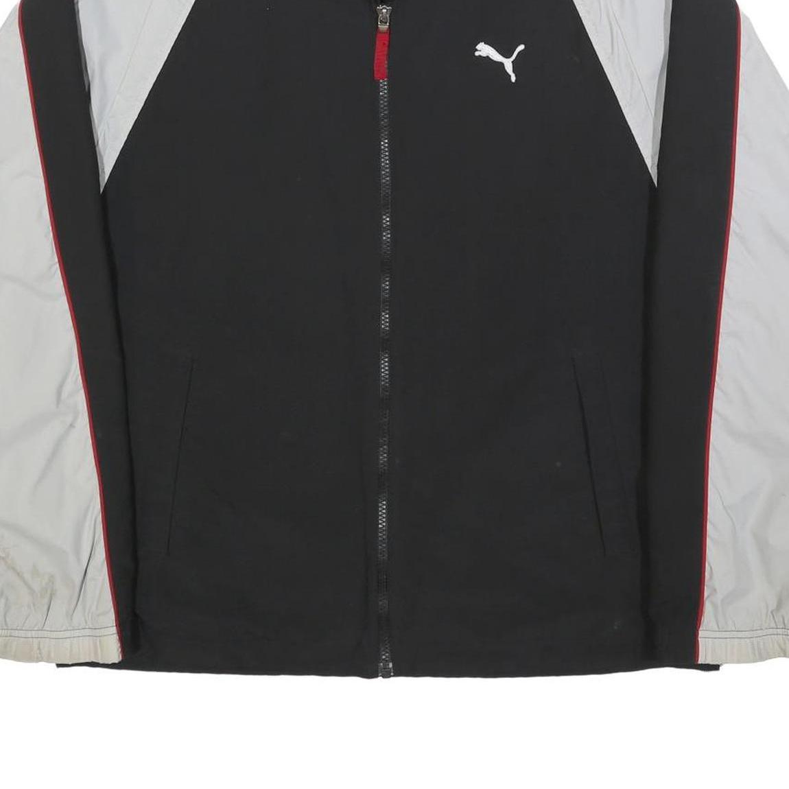 PUMA Mens Black & Grey Zip Up Polyester Jacket M Sportswear Casual Track