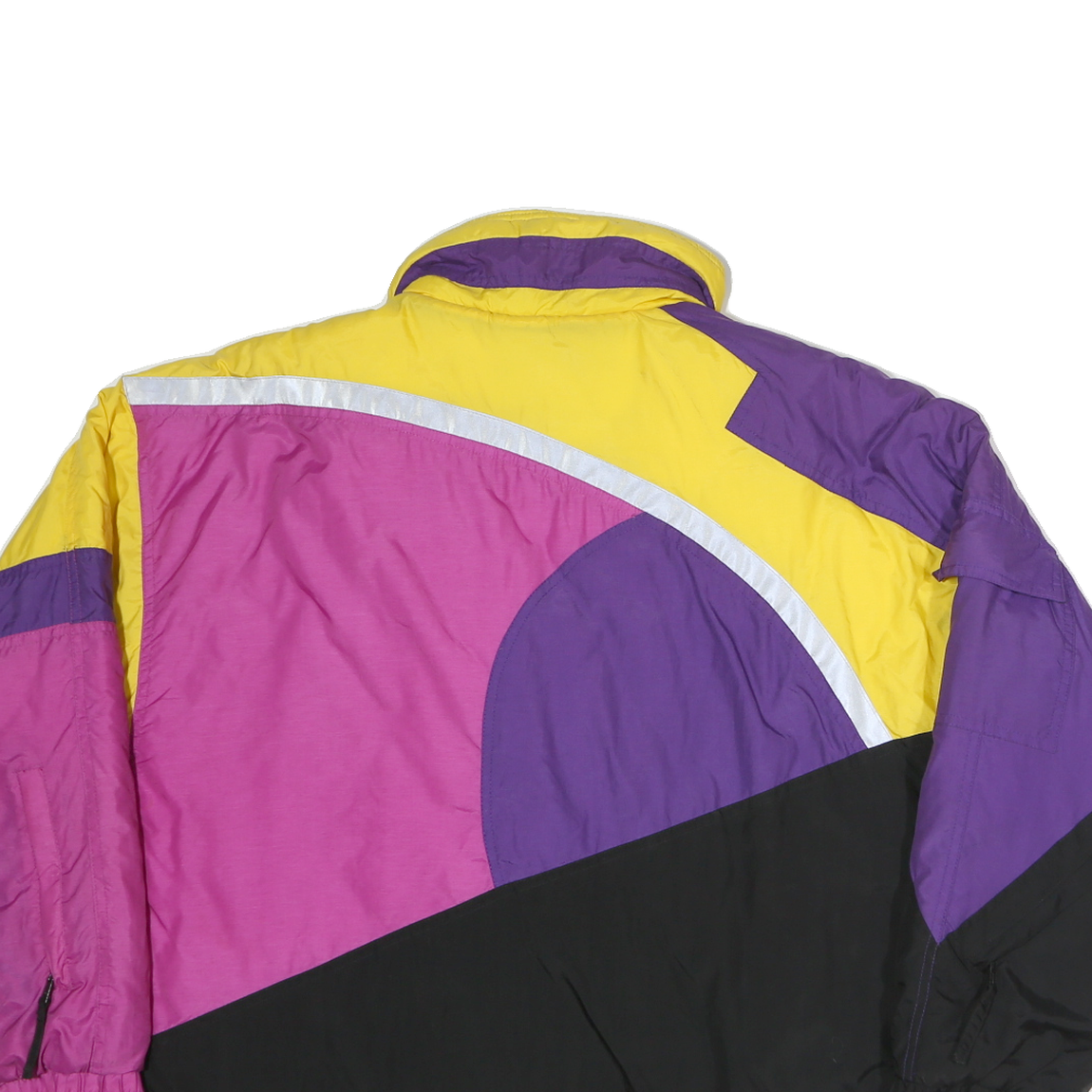 ICE POINT Womens Yellow & Purple & Pink Colourblock Jacket L Polyester Zip