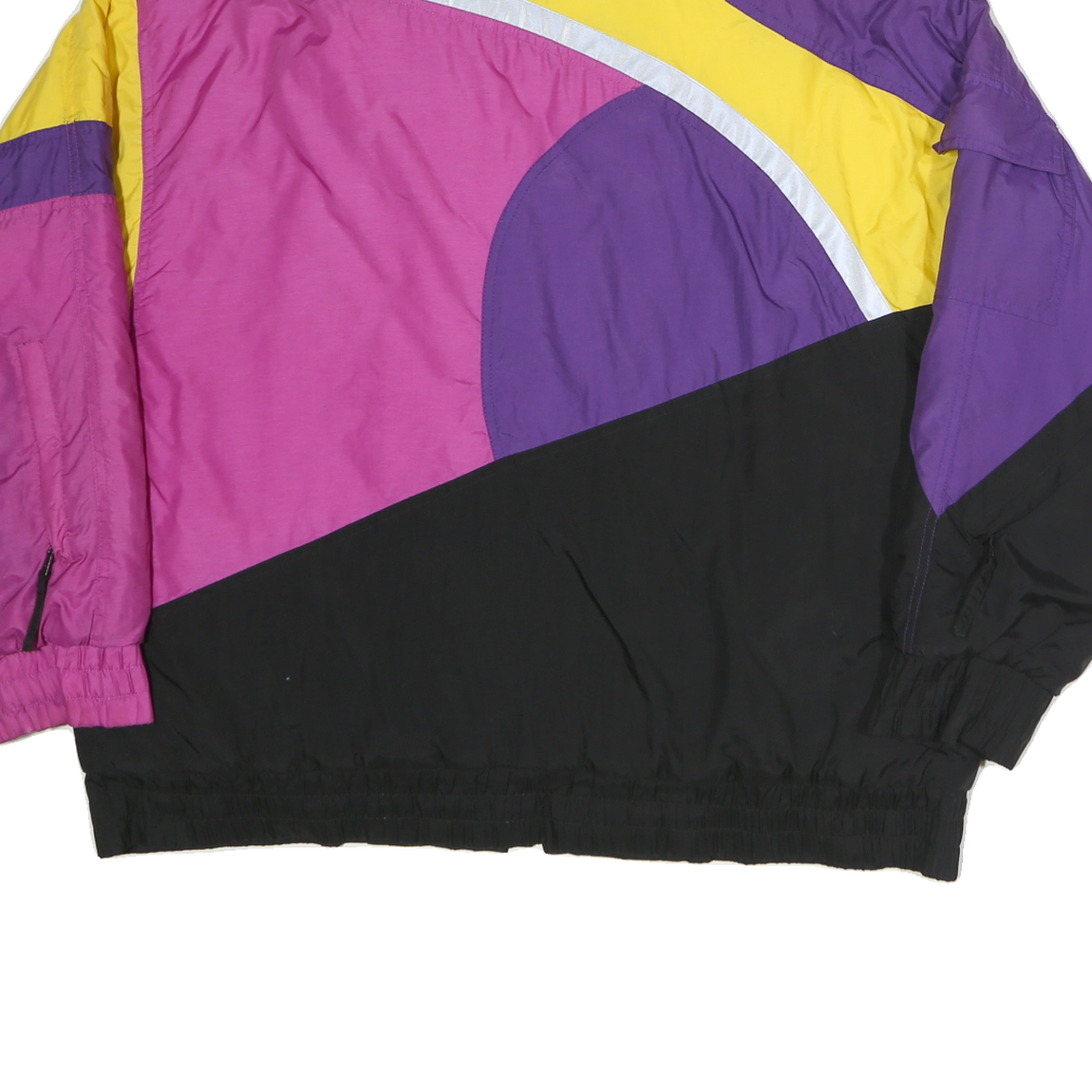 ICE POINT Womens Yellow & Purple & Pink Colourblock Jacket L Polyester Zip